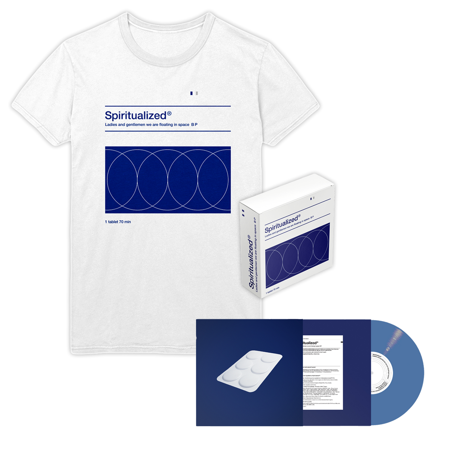 Ladies & Gentlemen Blue Vinyl and Pill Pack White Tee