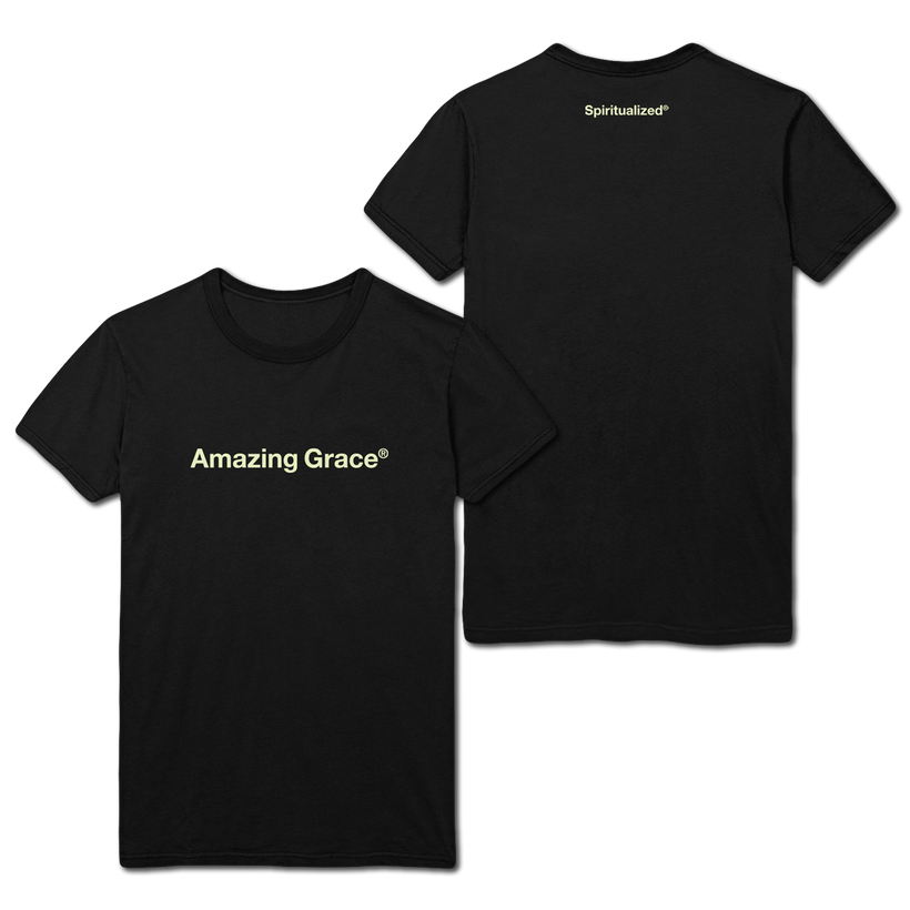 Amazing Grace Black Logo Tee (Glow Print)